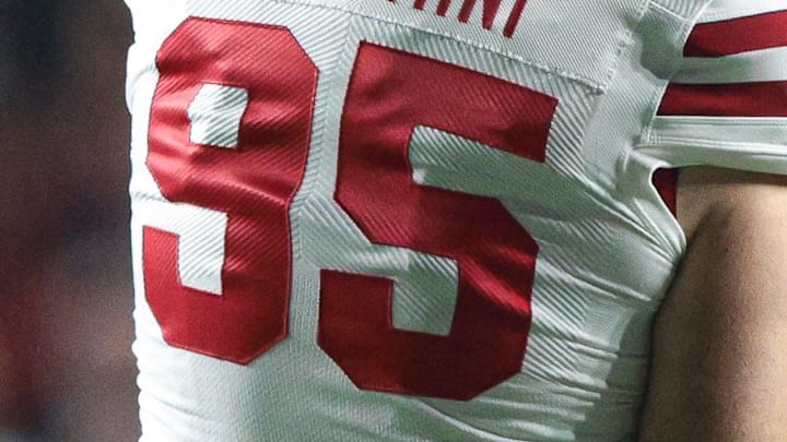 Nebraska football player wearing No. 95