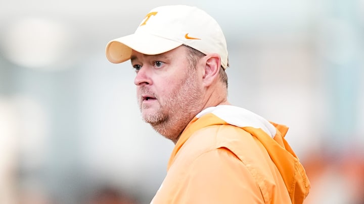 Tennessee coach Josh Heupel during the Vols' spring football practice in Knoxville on March 17, 2026. Tennessee coach Josh Heupel during the Vols' spring football practice in Knoxville on March 17, 2026.