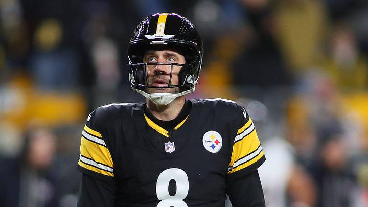 Pittsburgh Steelers quarterback Aaron Rodgers (8) looks on after being sacked during the first half of the NFL Wild Card game against the Houston Texans at Acrisure Stadium in Pittsburgh, PA on January 12, 2026. Pittsburgh Steelers quarterback Aaron Rodgers (8) looks on after being sacked during the first half of the NFL Wild Card game against the Houston Texans at Acrisure Stadium in Pittsburgh, PA on January 12, 2026.