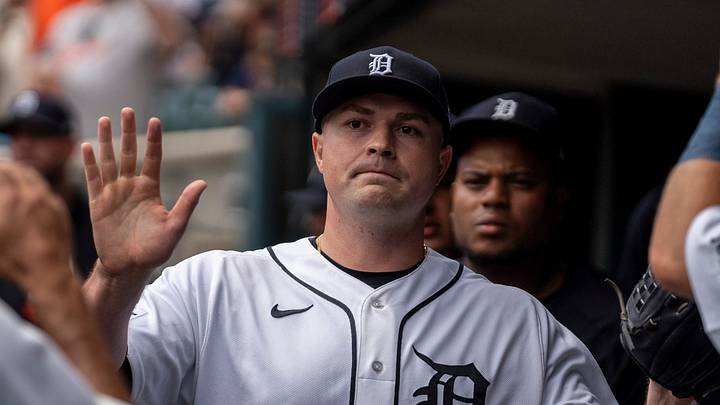 Detroit Tigers starting pitcher Tarik Skubal (29) celebrates in the dugout with his teammates after pitching his last inning against the Baltimore Orioles at Comerica Park in Detroit on Wednesday, July 29, 2026. Detroit Tigers starting pitcher Tarik Skubal (29) celebrates in the dugout with his teammates after pitching his last inning against the Baltimore Orioles at Comerica Park in Detroit on Wednesday, July 29, 2026.