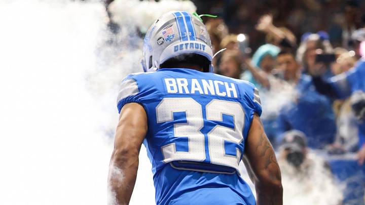 Nov 2, 2025; Detroit, Michigan, USA; Detroit Lions defensive back Brian Branch (32) enters the field before the game against the Minnesota Vikings at Ford Field. Mandatory Credit: David Reginek-Imagn Images Nov 2, 2025; Detroit, Michigan, USA; Detroit Lions defensive back Brian Branch (32) enters the field before the game against the Minnesota Vikings at Ford Field. Mandatory Credit: David Reginek-Imagn Images