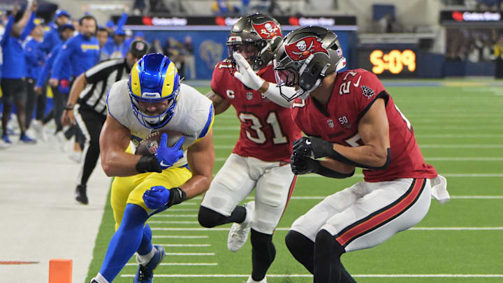 Zyon McCollum and the Tampa Bay Buccaneers defense were simply atrocious on Sunday night in a blowout loss to the Rams. (Mandatory Credit: Jayne Kamin-Oncea-Imagn Images) Zyon McCollum and the Tampa Bay Buccaneers defense were simply atrocious on Sunday night in a blowout loss to the Rams. (Mandatory Credit: Jayne Kamin-Oncea-Imagn Images)