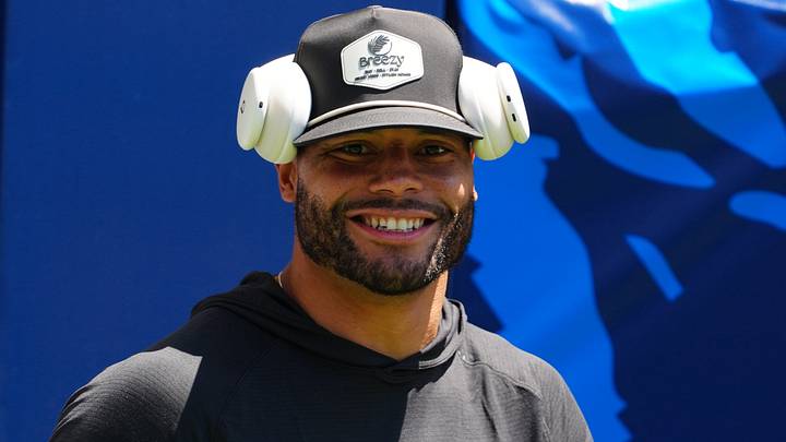 Dallas Cowboys quarterback Dak Prescott arrives wearing Beats headphones at Maracana Stadium. Dallas Cowboys quarterback Dak Prescott arrives wearing Beats headphones at Maracana Stadium.