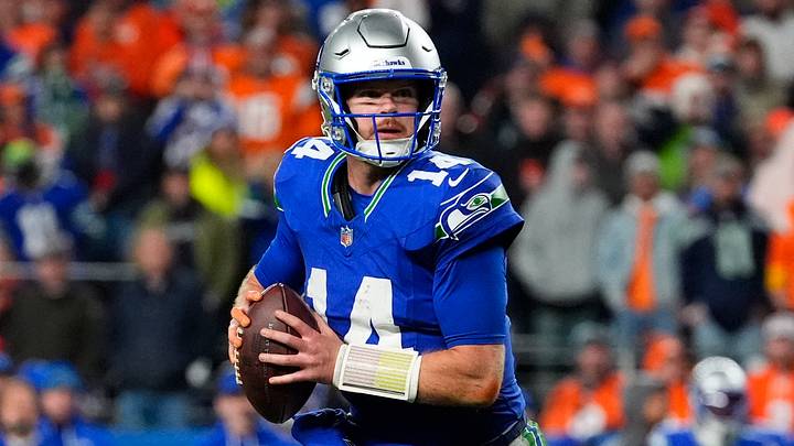 Oct 15, 2026; Denver, Colorado, USA; Seattle Seahawks quarterback Sam Darnold (14) looks to throw in the fourth quarter against the Denver Broncos at Empower Field at Mile High. Oct 15, 2026; Denver, Colorado, USA; Seattle Seahawks quarterback Sam Darnold (14) looks to throw in the fourth quarter against the Denver Broncos at Empower Field at Mile High.