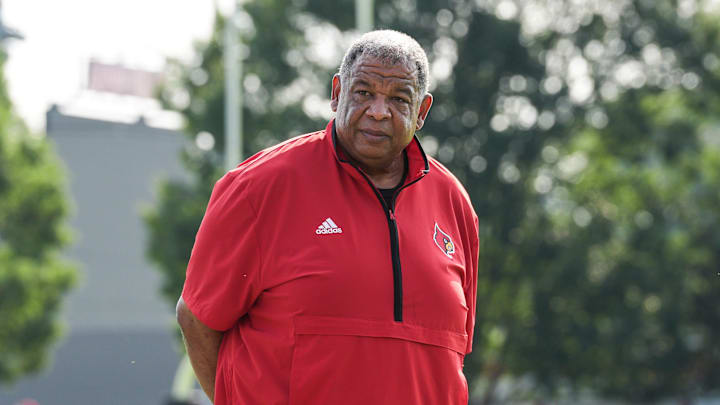 Vince Marrow, UofL's new executive director of player personnel and recruiting, was at a recent Louisville football practice. Marrow left Kentucky after serving as assistant coach under head coach Mark Stoops. July 30, 2025.