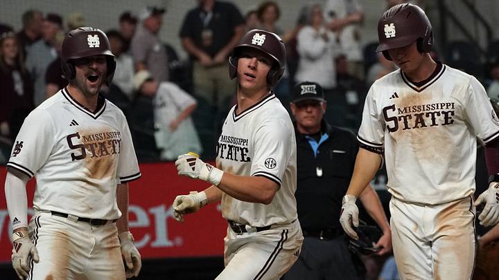 Mar 1, 2026; Arlington, TX, USA; UCLA Bruins against Mississippi State Bulldogs during the Amegy Bank College Baseball Series at Globe Life Field. Mandatory Credit: Dustin Safranek-Imagn Images