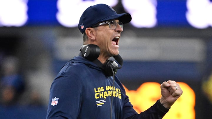 LA Chargers head coach Jim Harbaugh LA Chargers head coach Jim Harbaugh