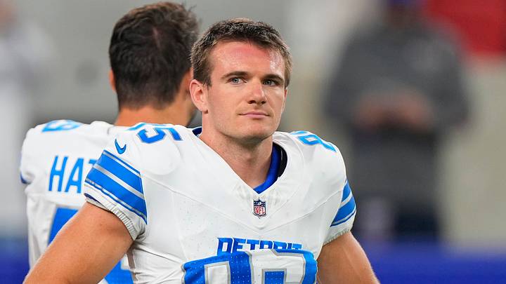 Detroit Lions wide receiver Tom Kennedy (85) looks on before the game against the Buffalo Bills Detroit Lions wide receiver Tom Kennedy (85) looks on before the game against the Buffalo Bills