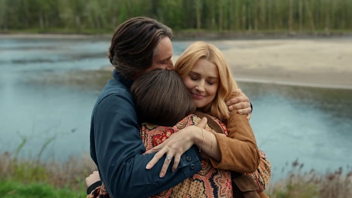 Virgin River S7. (L to R) Martin Henderson as Jack Sheridan, Rachel Drance as Marley and Alexandra Breckenridge as Melinda Monroe in Episode #703 of Virgin River S7