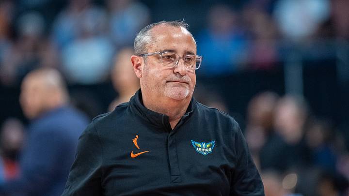 Dallas Wings head coach Jose Fernandez after a game.