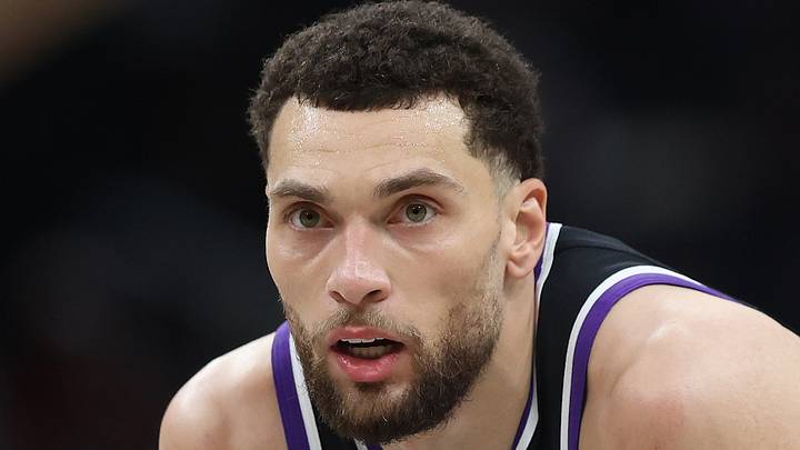 Sacramento Kings guard Zach LaVine (8) looks on during the second half against the Washington Wizards at Capital One Arena on Feb 1, 2026.