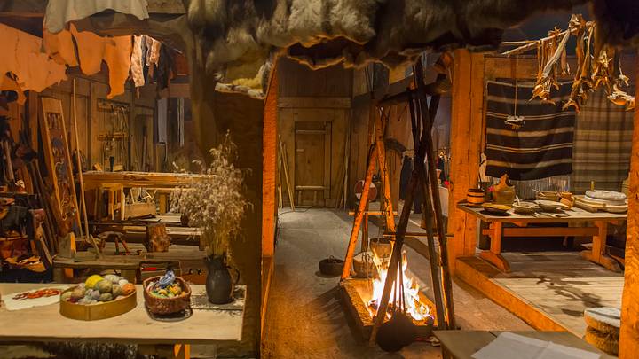 Displays showing the life of the Vikings in the Viking Museum of Borg on Vestvagoy Island, Norway. Displays showing the life of the Vikings in the Viking Museum of Borg on Vestvagoy Island, Norway.