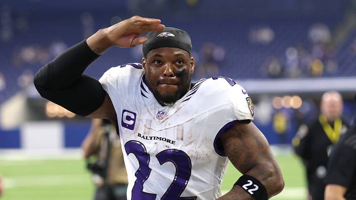 Sep 13, 2026; Indianapolis, Indiana, USA;  Baltimore Ravens running back Derrick Henry (22) comes off the field after the game against the Indianapolis Colts at Lucas Oil Stadium.  Mandatory Credit: Trevor Ruszkowski-Imagn Images
