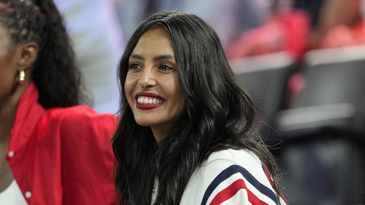 Vanessa Bryant looks on before the women's gold medal game between France and the United States during the Paris 2024 Olympics.