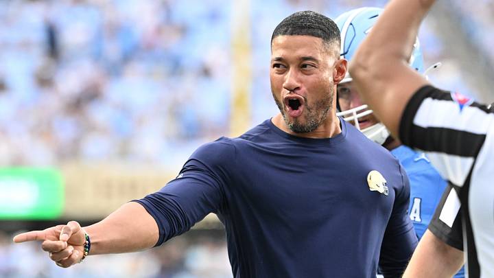 Oct 3, 2026; Chapel Hill, North Carolina, USA; Notre Dame Fighting Irish head coach Marcus Freeman reacts in the first quarter at Kenan Stadium. Oct 3, 2026; Chapel Hill, North Carolina, USA; Notre Dame Fighting Irish head coach Marcus Freeman reacts in the first quarter at Kenan Stadium.