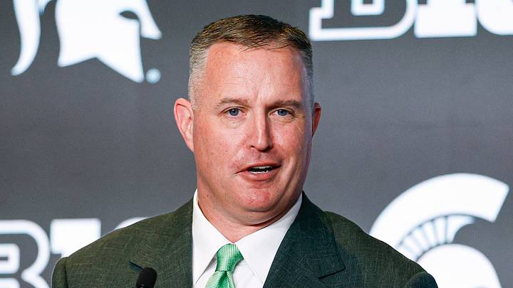 Jul 29, 2026; Chicago, IL, USA; Michigan State Football head coach Pat Fitzgerald speaks during Big Ten Media Days at Hilton Chicago. Mandatory Credit: Kamil Krzaczynski-Imagn Images
