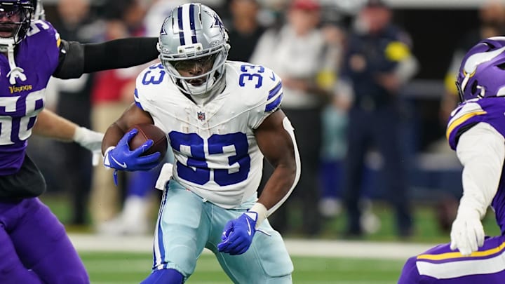 Dallas Cowboys running back Javonte Williams runs against the Minnesota Vikings. Dallas Cowboys running back Javonte Williams runs against the Minnesota Vikings.