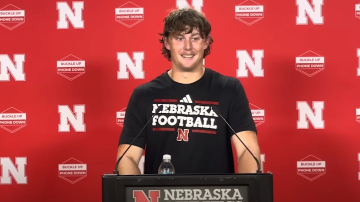 Nebraska freshman punter Archie Wilson during a press conference.