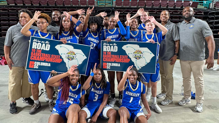 The Berkeley Lady Stags after winning the 2026 Class 5A Division II Lower State title. The Berkeley Lady Stags after winning the 2026 Class 5A Division II Lower State title.