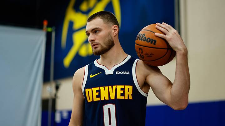 Sep 28, 2026; Denver, CO, USA; Denver Nuggets guard Christian Braun (0) during media day at Ball Arena. Mandatory Credit: Isaiah J. Downing-Imagn Images Sep 28, 2026; Denver, CO, USA; Denver Nuggets guard Christian Braun (0) during media day at Ball Arena. Mandatory Credit: Isaiah J. Downing-Imagn Images