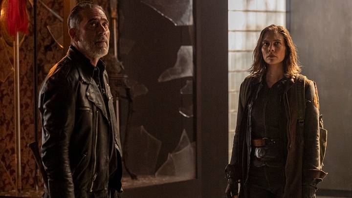 Lauren Cohan as Maggie Rhee, Jeffrey Dean Morgan as NeganĀ - The Walking Dead: Dead City _ Season 2, Episode 4 - Photo Credit: Robert Clark/AMC Lauren Cohan as Maggie Rhee, Jeffrey Dean Morgan as NeganĀ - The Walking Dead: Dead City _ Season 2, Episode 4 - Photo Credit: Robert Clark/AMC
