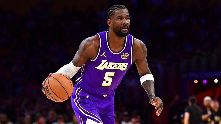 Apr 29, 2026; Los Angeles, California, USA; Los Angeles Lakers center Deandre Ayton (5) moves the ball against the Houston Rockets during the first half in game five of the first round of the 2026 NBA Playoffs at Crypto.com Arena. Mandatory Credit: Gary A. Vasquez-Imagn Images Apr 29, 2026; Los Angeles, California, USA; Los Angeles Lakers center Deandre Ayton (5) moves the ball against the Houston Rockets during the first half in game five of the first round of the 2026 NBA Playoffs at Crypto.com Arena. Mandatory Credit: Gary A. Vasquez-Imagn Images