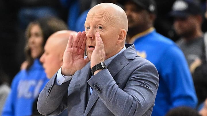 Dec 28, 2024; Inglewood, California, USA; UCLA Bruins head coach Mick Cronin during a college basketball game against the Gonzaga Bulldogs at Intuit Dome. Mandatory Credit: Robert Hanashiro-Imagn Images
