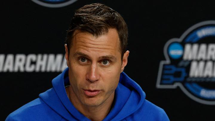 Mar 26, 2026; Washington, DC, USA; Duke Blue Devils head coach Jon Scheyer speaks with the media during a press conference ahead of the east regional of the men's 2026 NCAA Tournament at Capital One Arena. Mandatory Credit: Geoff Burke-Imagn Images Mar 26, 2026; Washington, DC, USA; Duke Blue Devils head coach Jon Scheyer speaks with the media during a press conference ahead of the east regional of the men's 2026 NCAA Tournament at Capital One Arena. Mandatory Credit: Geoff Burke-Imagn Images