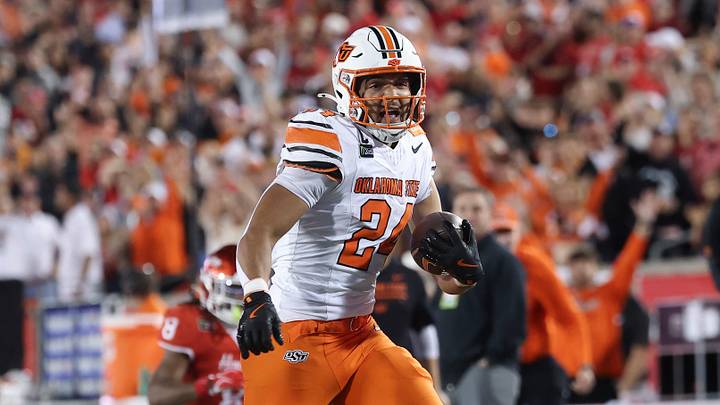 Oklahoma State Cowboys running back Caleb Hawkins.