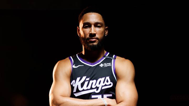 Sep 28, 2026; Sacramento, CA, USA;  Sacramento Kings guard Ben Simmons (25) during media day at Golden 1 Center.  Mandatory Credit: Sergio Estrada-Imagn Images
