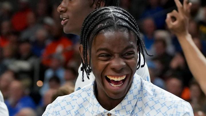 Mar 19, 2026; Greenville, SC, USA; North Carolina Tar Heels forward Caleb Wilson (8) celebrates after a play against the VCU Rams in the second half of a first round game of the men's 2026 NCAA Tournament at Bon Secours Wellness Arena. Mandatory Credit: Bob Donnan-Imagn Images Mar 19, 2026; Greenville, SC, USA; North Carolina Tar Heels forward Caleb Wilson (8) celebrates after a play against the VCU Rams in the second half of a first round game of the men's 2026 NCAA Tournament at Bon Secours Wellness Arena. Mandatory Credit: Bob Donnan-Imagn Images