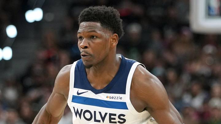 May 12, 2026; San Antonio, Texas, USA; Minnesota Timberwolves guard Anthony Edwards (5) drives to the basket during the first half of game five of the second round of the 2026 NBA Playoffs against the San Antonio Spurs at Frost Bank Center. Mandatory Credit: Scott Wachter-Imagn Images May 12, 2026; San Antonio, Texas, USA; Minnesota Timberwolves guard Anthony Edwards (5) drives to the basket during the first half of game five of the second round of the 2026 NBA Playoffs against the San Antonio Spurs at Frost Bank Center. Mandatory Credit: Scott Wachter-Imagn Images