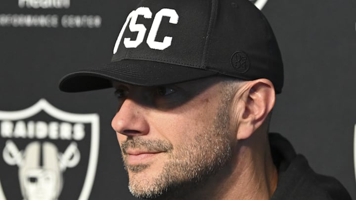 Apr 25, 2025; Henderson, NV, USA; (L-R) Las Vegas Raiders general manager John Spytek during a news conference introducing Ashton Jeanty as the first round draft pick in the 2025 NFL Draft at Intermountain Health Performance Center. Mandatory Credit: Candice Ward-Imagn Images Apr 25, 2025; Henderson, NV, USA; (L-R) Las Vegas Raiders general manager John Spytek during a news conference introducing Ashton Jeanty as the first round draft pick in the 2025 NFL Draft at Intermountain Health Performance Center. Mandatory Credit: Candice Ward-Imagn Images