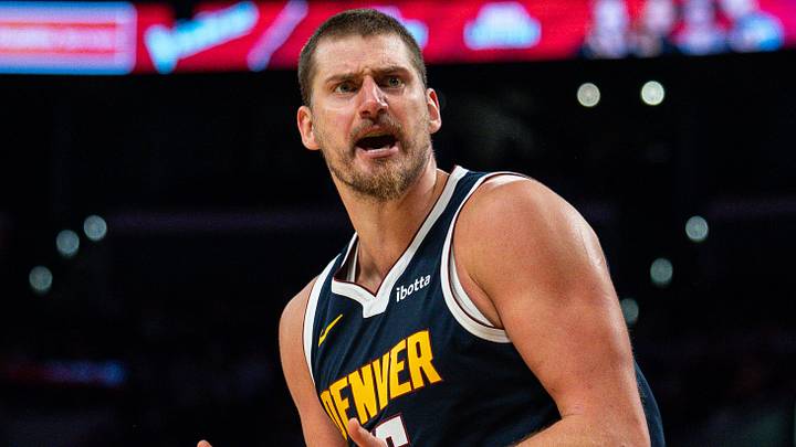 Oct 16, 2026; Los Angeles, California, USA; Denver Nuggets center Nikola Jokic (15) reacts in the third quarter at Crypto.com Arena. Mandatory Credit: Jon Endow-Imagn Images Oct 16, 2026; Los Angeles, California, USA; Denver Nuggets center Nikola Jokic (15) reacts in the third quarter at Crypto.com Arena. Mandatory Credit: Jon Endow-Imagn Images
