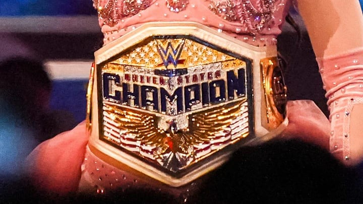 Chelsea Green waves to the crowd while getting introduced Saturday, Feb. 1, 2025, during the WWE Royal Rumble at Lucas Oil Stadium in Indianapolis.