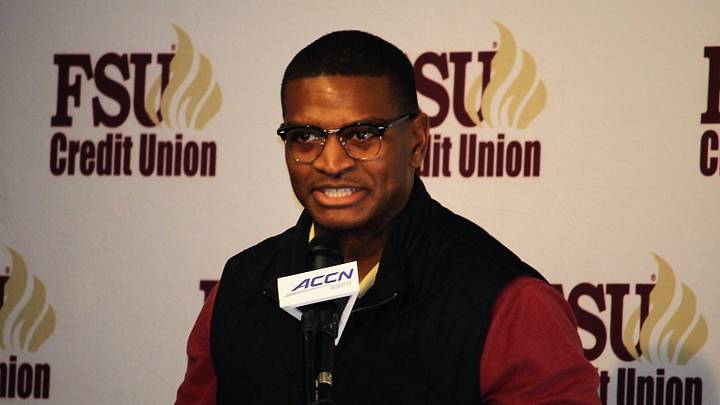 FSU linebackers coach Chris Marve at the FSU National Signing Day Party on Feb. 5, 2020.
Img 4547 FSU linebackers coach Chris Marve at the FSU National Signing Day Party on Feb. 5, 2020.
Img 4547