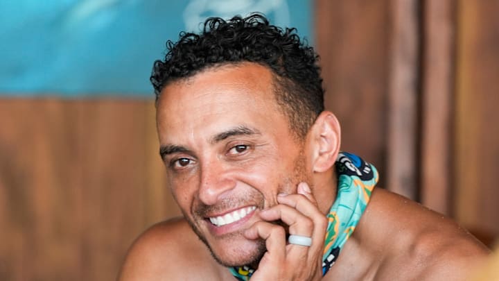 “Knife to the Heart” – Castaways help pass the time on their beach by hosting the “Survivor 50 Talent Show”. Another boomerang idol is discovered, and players must decide whether to send it to an ally or an adversary. Then, the biggest reward of the season is on the line as tribes compete for immunity and a special afternoon with country music star and SURVIVOR superfan, Zac Brown, on SURVIVOR 50, Wednesday, March 18 (8:00-9:30 PM, ET/PT). Pictured: Joe Hunter. Photo: Robert Voets/CBS ©2025 CBS