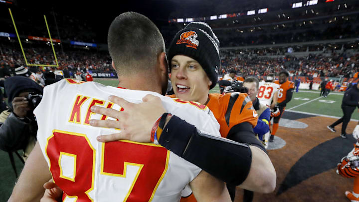 Dec 4, 2022; Cincinnati, Ohio, USA; Cincinnati Bengals quarterback Joe Burrow (9) and Kansas City