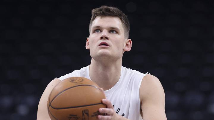 Feb 28, 2025; Salt Lake City, Utah, USA; Utah Jazz center Walker Kessler warms up before the game against the Minnesota Timberwolves at Delta Center. Mandatory Credit: Rob Gray-Imagn Images