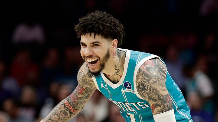 Mar 19, 2026; Charlotte, North Carolina, USA; Charlotte Hornets guard LaMelo Ball (1) smiles as he dribbles the ball during the first quarter against the Orlando Magic at Spectrum Center. Mandatory Credit: Brian Westerholt-Imagn Images Mar 19, 2026; Charlotte, North Carolina, USA; Charlotte Hornets guard LaMelo Ball (1) smiles as he dribbles the ball during the first quarter against the Orlando Magic at Spectrum Center. Mandatory Credit: Brian Westerholt-Imagn Images