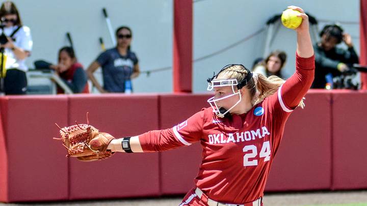 Oklahoma pitcher Audrey Lowry delivers in a contest against Mississippi State in the Norman Super Regional. Oklahoma pitcher Audrey Lowry delivers in a contest against Mississippi State in the Norman Super Regional.