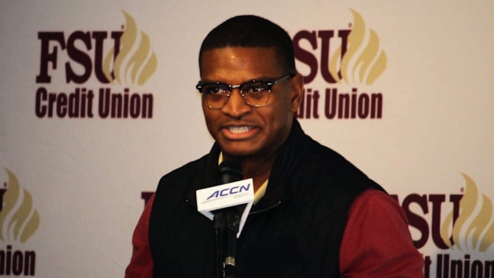 FSU linebackers coach Chris Marve at the FSU National Signing Day Party on Feb. 5, 2020 