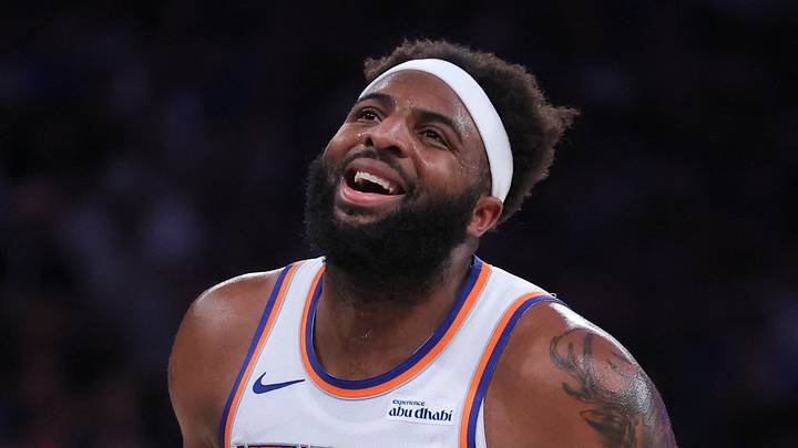 May 19, 2026; New York, New York, USA; New York Knicks center Mitchell Robinson (23) reacts to missing a free throw against the Cleveland Cavaliers during the third quarter of game one of the eastern conference finals during the 2026 NBA playoffs at Madison Square Garden. Mandatory Credit: Brad Penner-Imagn Images May 19, 2026; New York, New York, USA; New York Knicks center Mitchell Robinson (23) reacts to missing a free throw against the Cleveland Cavaliers during the third quarter of game one of the eastern conference finals during the 2026 NBA playoffs at Madison Square Garden. Mandatory Credit: Brad Penner-Imagn Images
