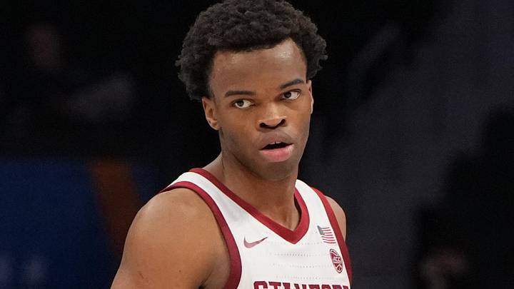 Mar 10, 2026; Charlotte, NC, USA; Stanford Cardinal guard Ebuka Okorie (1) with the ball in the second half at Spectrum Center. Mandatory Credit: Bob Donnan-Imagn Images Mar 10, 2026; Charlotte, NC, USA; Stanford Cardinal guard Ebuka Okorie (1) with the ball in the second half at Spectrum Center. Mandatory Credit: Bob Donnan-Imagn Images