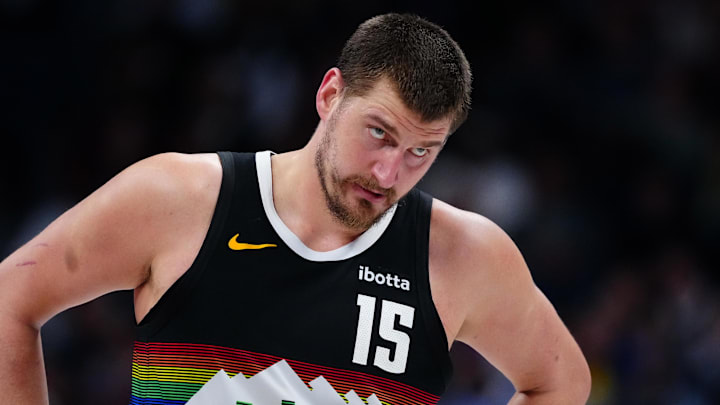 Mar 6, 2026; Denver, Colorado, USA; Denver Nuggets center Nikola Jokic (15) during the second quarter against the New York Knicks at Ball Arena. Mandatory Credit: Ron Chenoy-Imagn Images Mar 6, 2026; Denver, Colorado, USA; Denver Nuggets center Nikola Jokic (15) during the second quarter against the New York Knicks at Ball Arena. Mandatory Credit: Ron Chenoy-Imagn Images