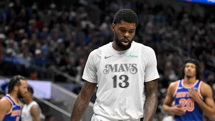 Nov 27, 2024; Dallas, Texas, USA; Dallas Mavericks forward Naji Marshall (13) in action during the game between the Dallas Mavericks and the New York Knicks at the American Airlines Center. Mandatory Credit: Jerome Miron-Imagn Images
