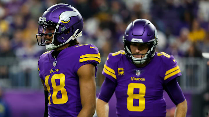 Minnesota Vikings receiver Justin Jefferson and quarterback Kirk Cousins