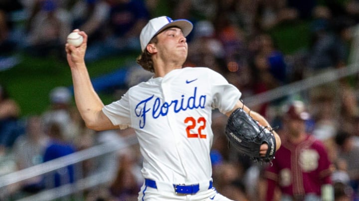 Florida pitcher Jackson Barberi (22) has been one of the Gators' best arms this season.