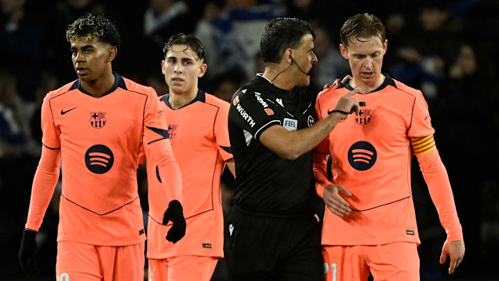 Barcelona were massively frustrated by refereeing decisions at Anoeta. 