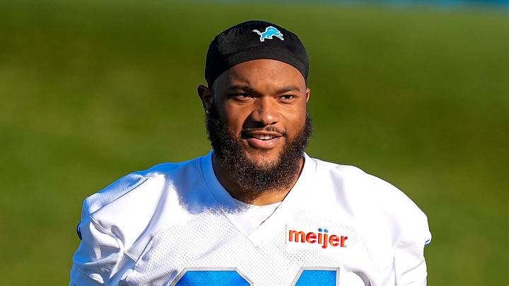 Detroit Lions defensive tackle Mekhi Wingo (94) practices during training camp at Meijer Performance Center in Allen Park on Wednesday, July 29, 2026. Detroit Lions defensive tackle Mekhi Wingo (94) practices during training camp at Meijer Performance Center in Allen Park on Wednesday, July 29, 2026.